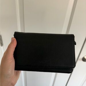 Black Leather Clutch